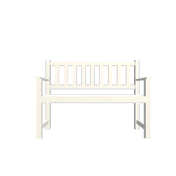 Bench with Back - White Wood