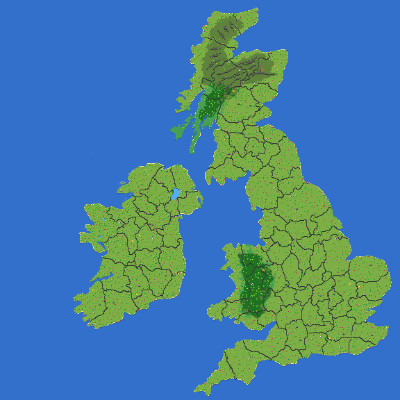 United Kingdom and Ireland County Map