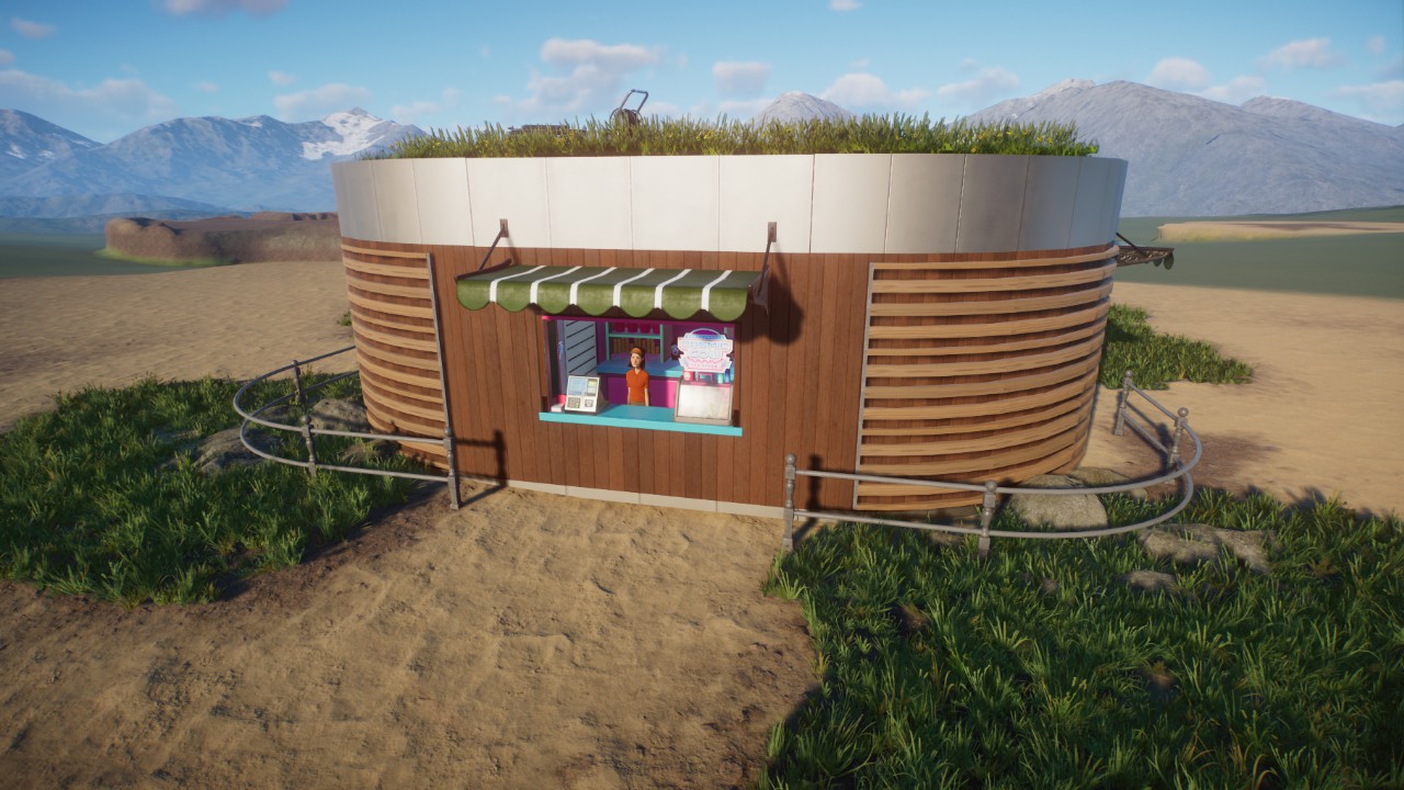Round building for 4 shops