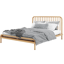 Modern Wood Bed - Gray