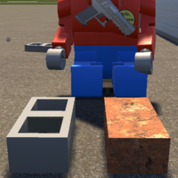 A Concrete Block and a Brick