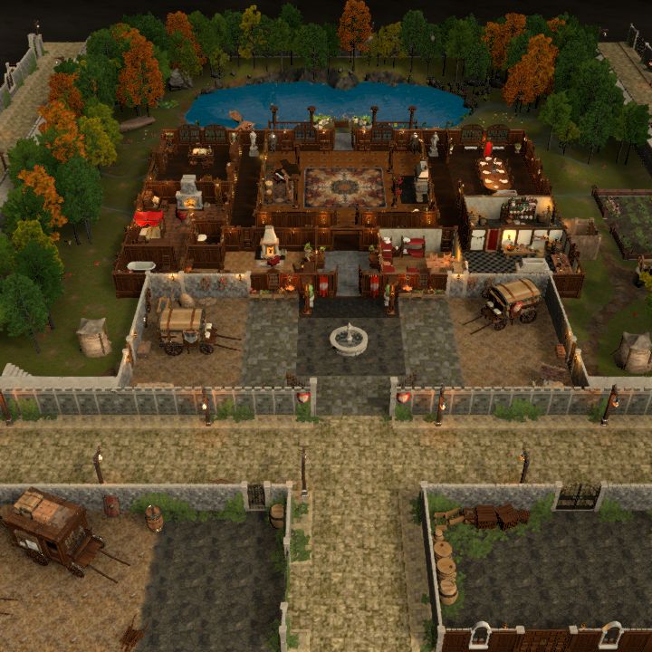 Mansion in a city