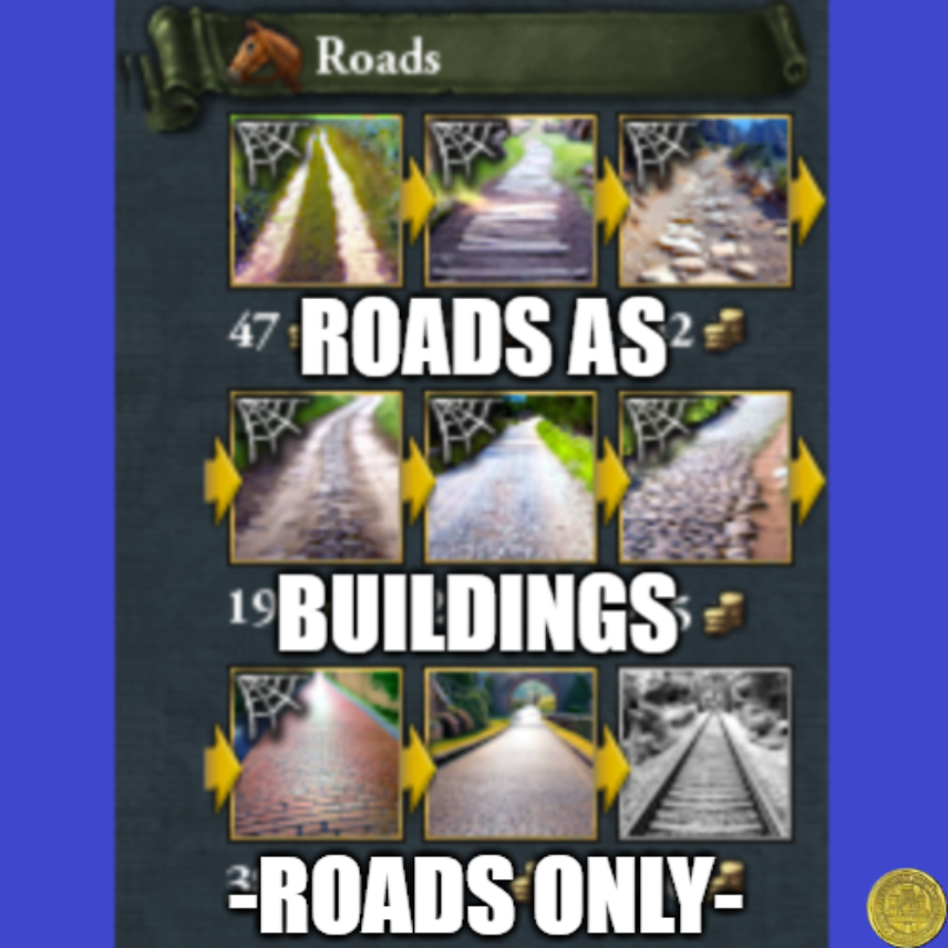 Roads as Buildings - Roads Only