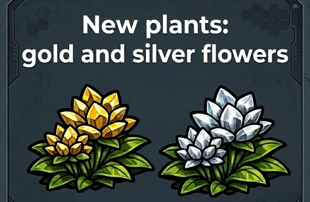 New Plants: Gold Silver And Flowers