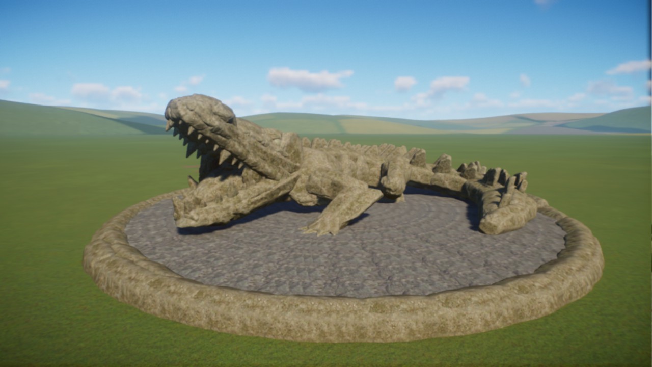 Saltwater crocodile statue