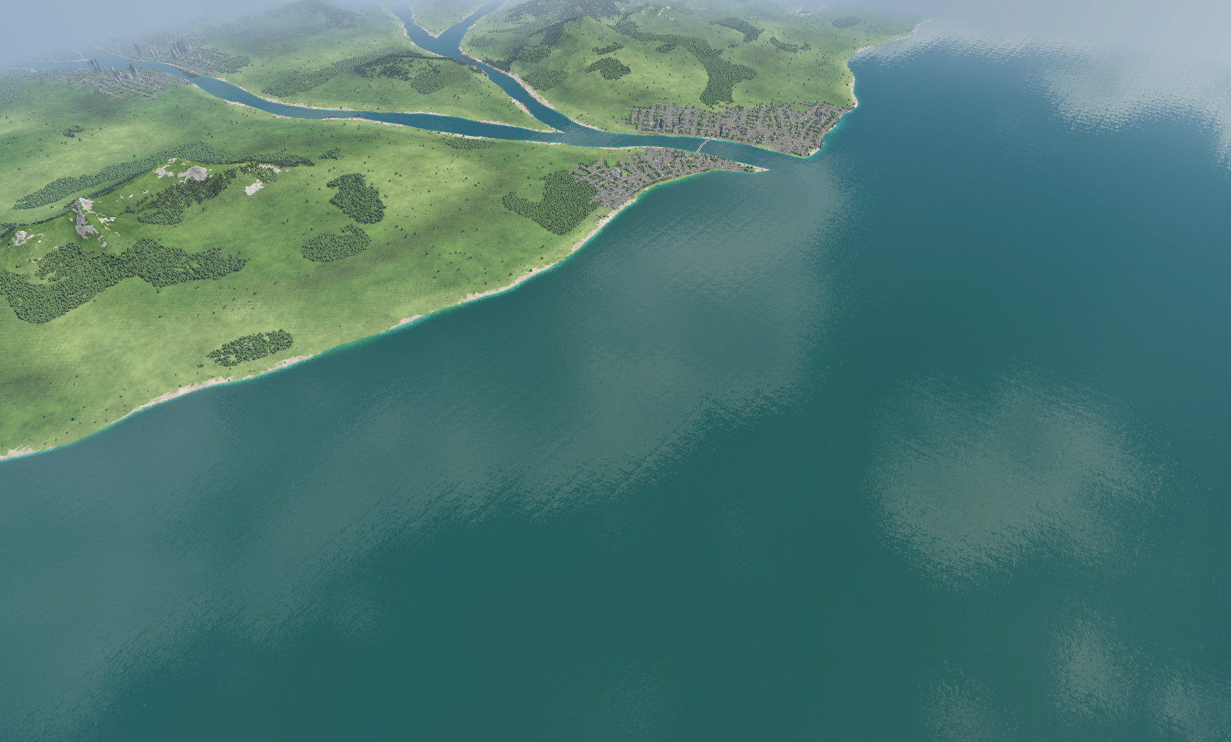 Big map with several huge cities