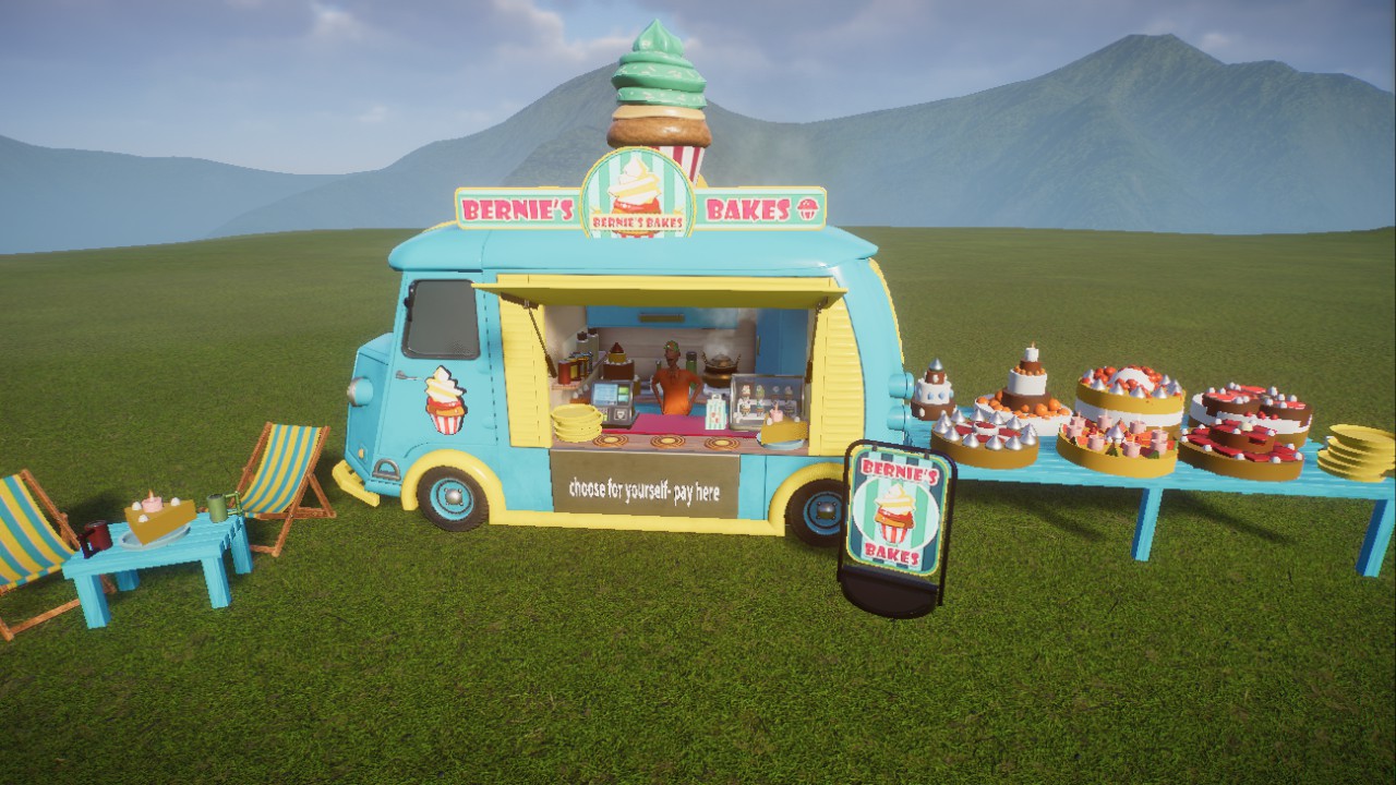 bernie's bakes truck with scenery