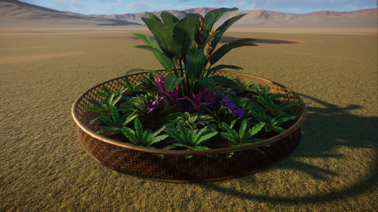Centerpiece tropical flowerbed preview