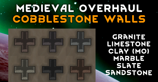 MO Cobblestone Walls mod preview for RimWorld