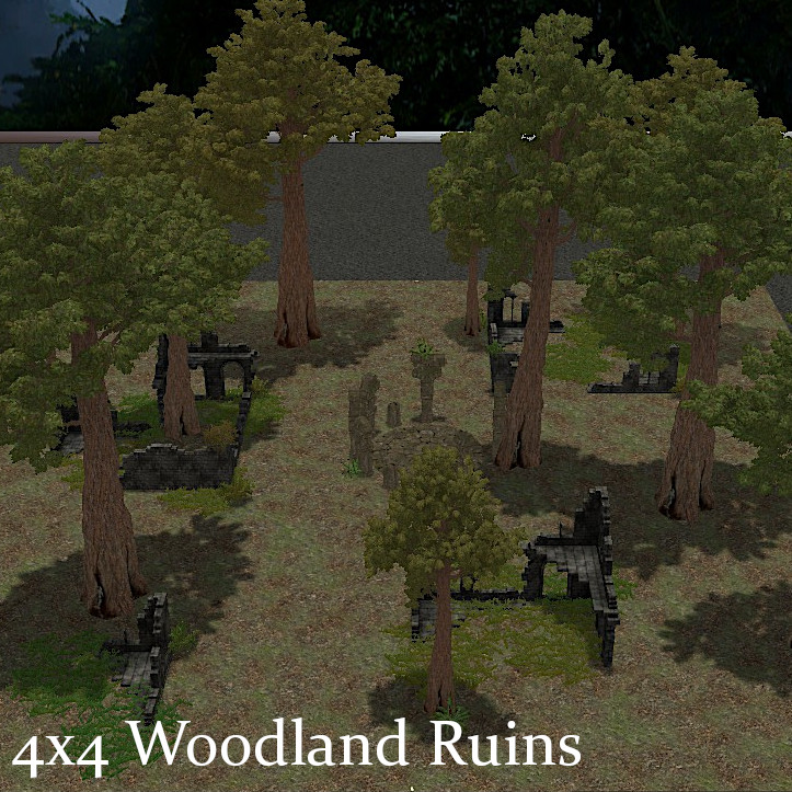 4x4 Woodland Ruins MESBG preview