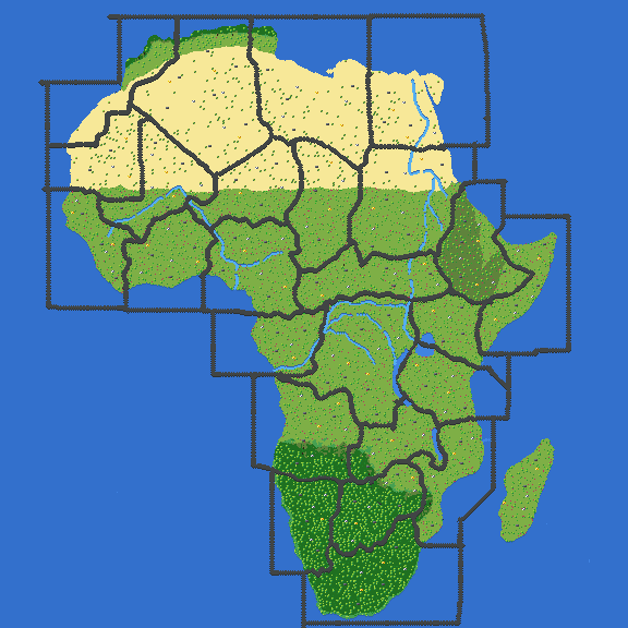 Africa with Vegetation