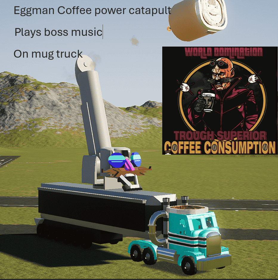 Eggman Coffee Power catapult truck plays music