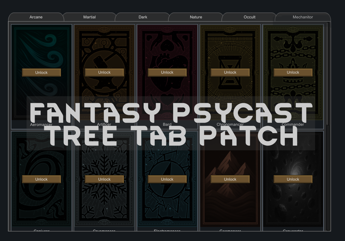 Fantasy Psycast Tree Tab Patch
