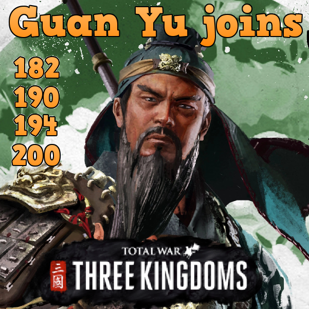 Guan Yu joins player's faction in 190