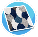 Geometric Swirls Blue White ST