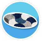 Geometric Swirls Blue White OV