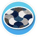 Geometric Swirls Blue White CIRC