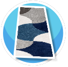 Geometric Swirls Blue White LONG