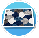 Curvy Waves Floor (Blue)