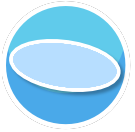 Solid Colored Rug - Blue (Oval)