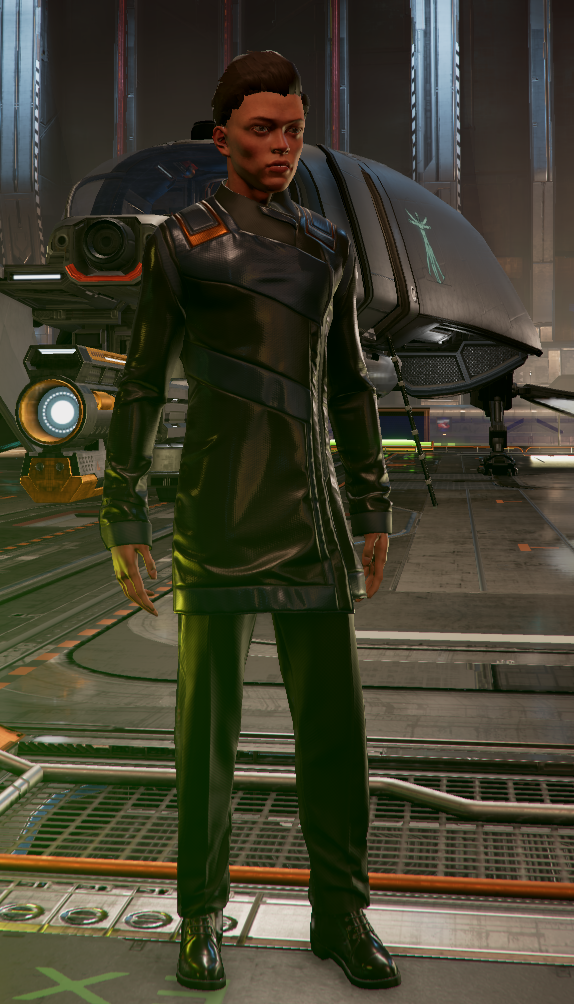 All Male Gamestarts wear Black Terran Suit