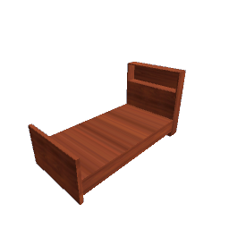 Single Bookshelf Bed - Sapele