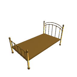 Metal Bed - Single Gold
