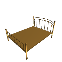 Metal Bed - Double Gold