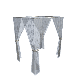 Canopy Curtains - White Lace Double