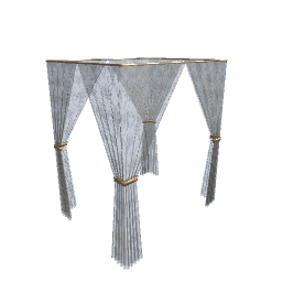 Canopy Curtains - Cream Lace Double