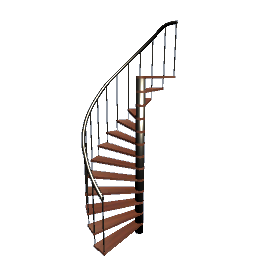 Spiral Staircase Burnt Beech + Brushed Metal