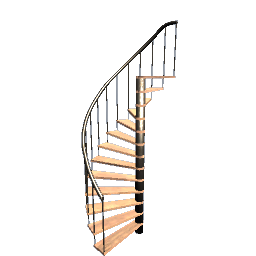 Spiral Staircase Pirate Wood + Corroded Metal