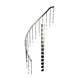 Spiral Staircase Marble White + Rusted Metal