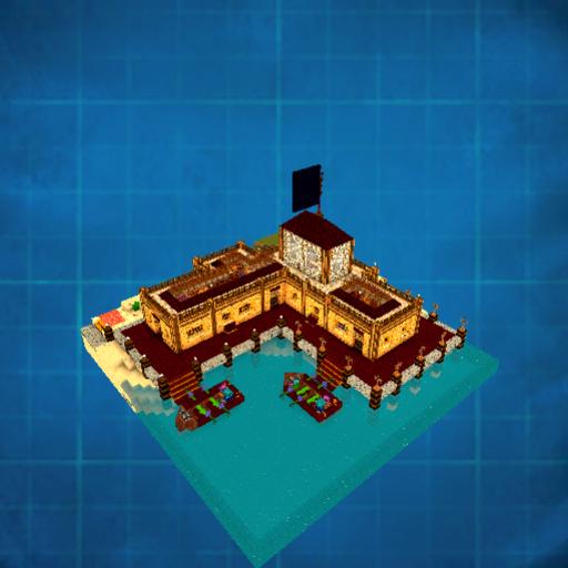Pirate harbour supply stores & row boats