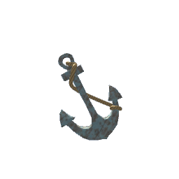Anchor (Standing Decor) - Worn Blue Paint