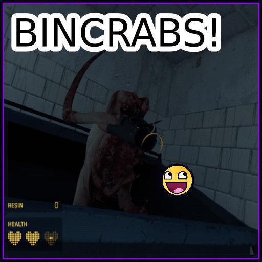 BINCRABS! Toss headcrabs in bins!