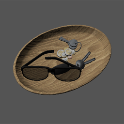 Wooden Clutter Box Filled