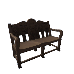 Medieval Carved Bench- Dark Brown