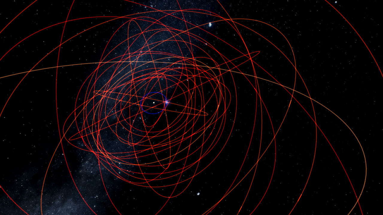 Saggittarius A system with stars and accretion disk