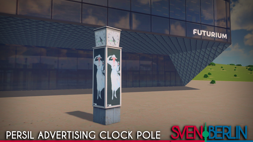 Persil advertising pole clock