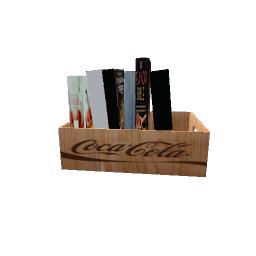 wooden coca cola box with cook books-kitchen