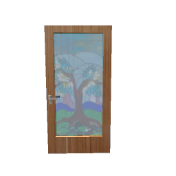stained glass door tree