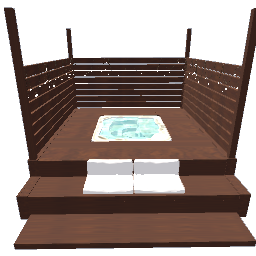 dark wood hot tub country style-garden