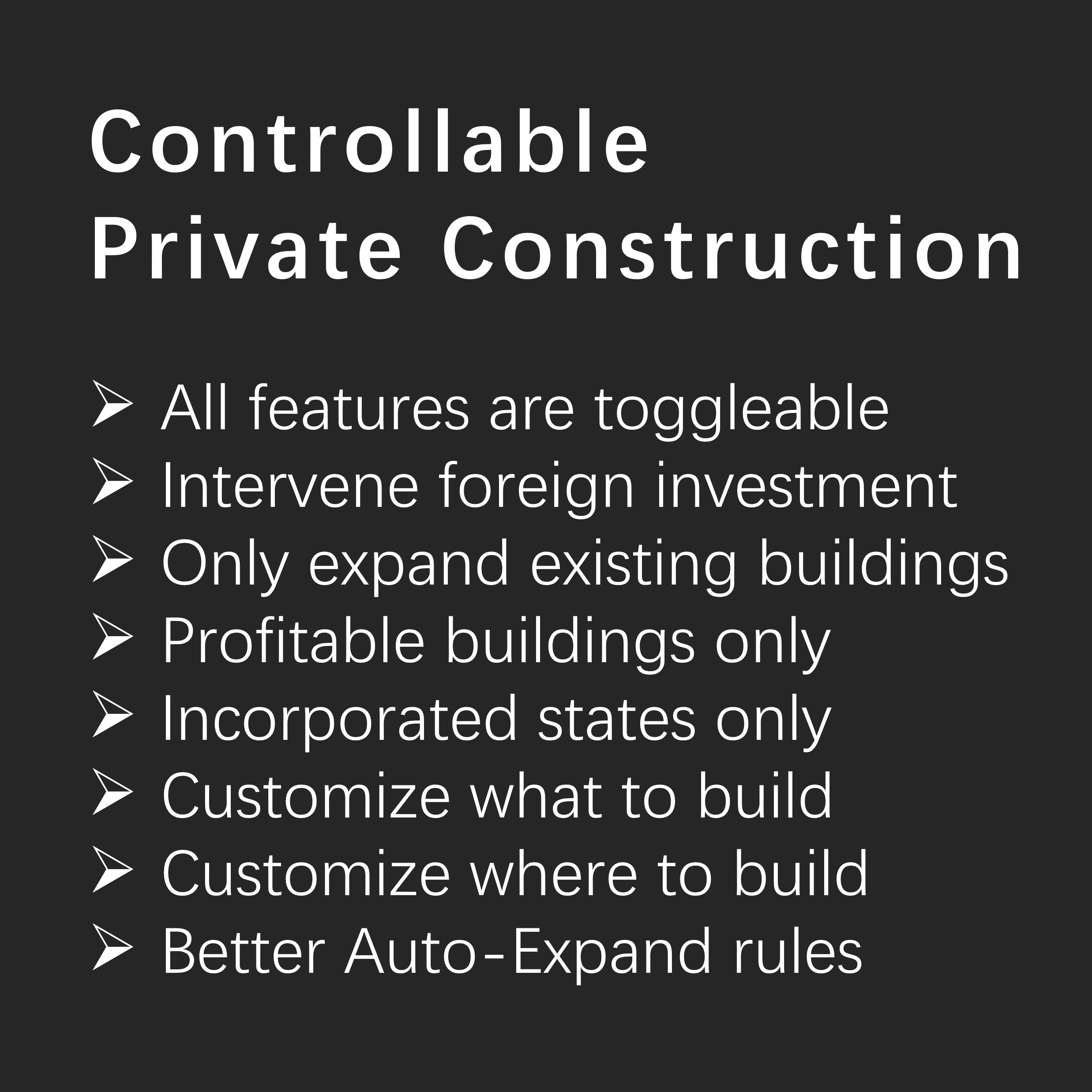 Controllable Private Construction RUS