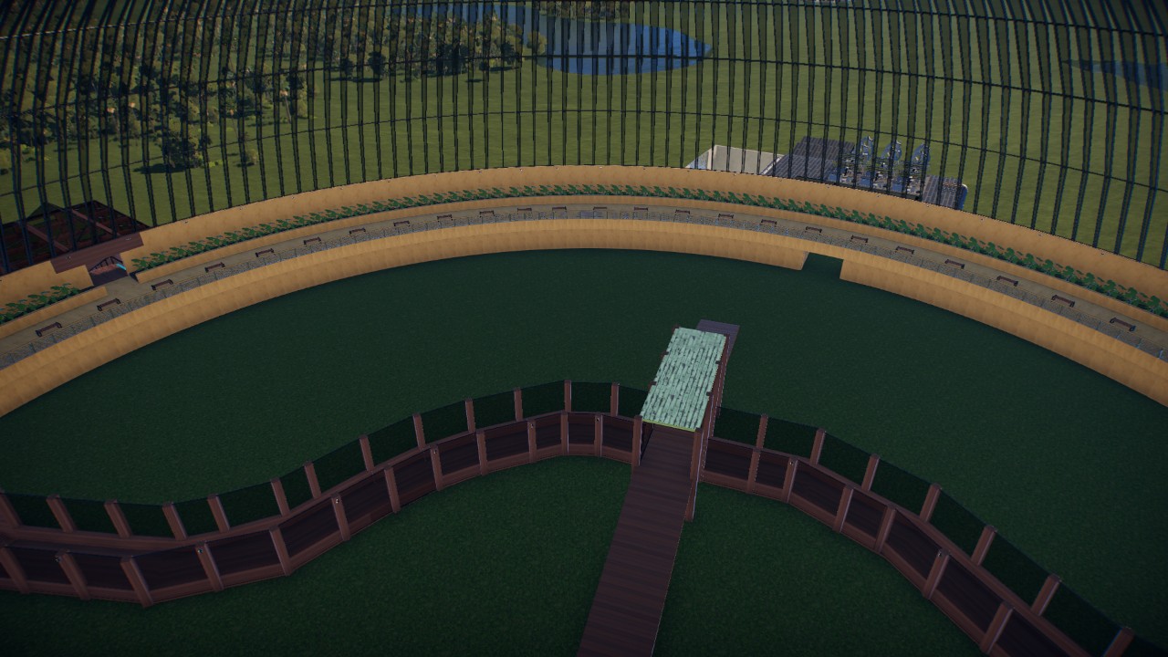 9000m dome with forest theme lower walkway