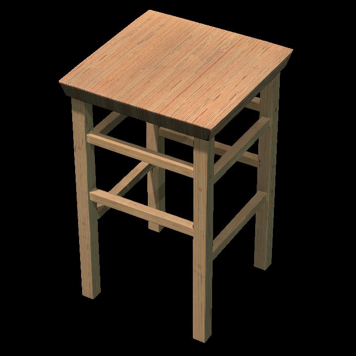 Furniture, Stool, Wood 4