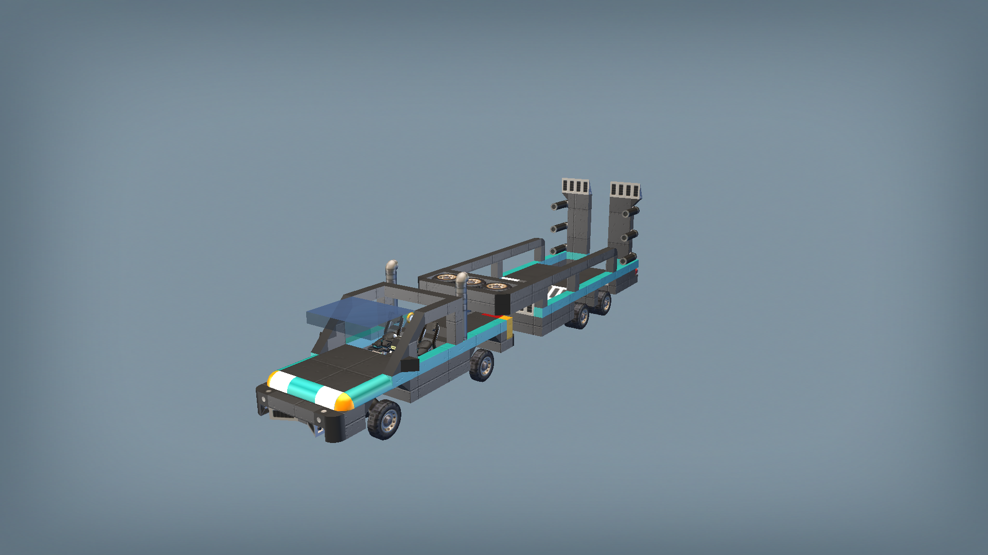 _VAZ2114_ Semi-trailer car transporter