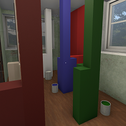 Half Wall 1m Parts with Ingame Wallcolor
