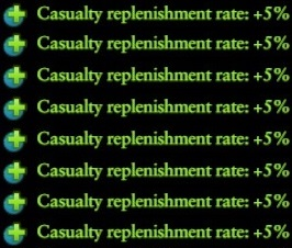 Replenishment +5% for Player only