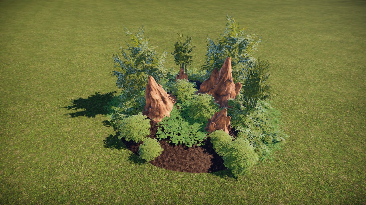 Termite Mounds With Bamboo
